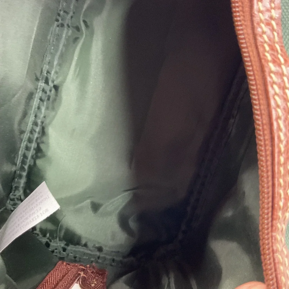 VTG Polo Ralph Lauren Toiletry Bag Fragrances Green Canvas Brown Trim Dopp